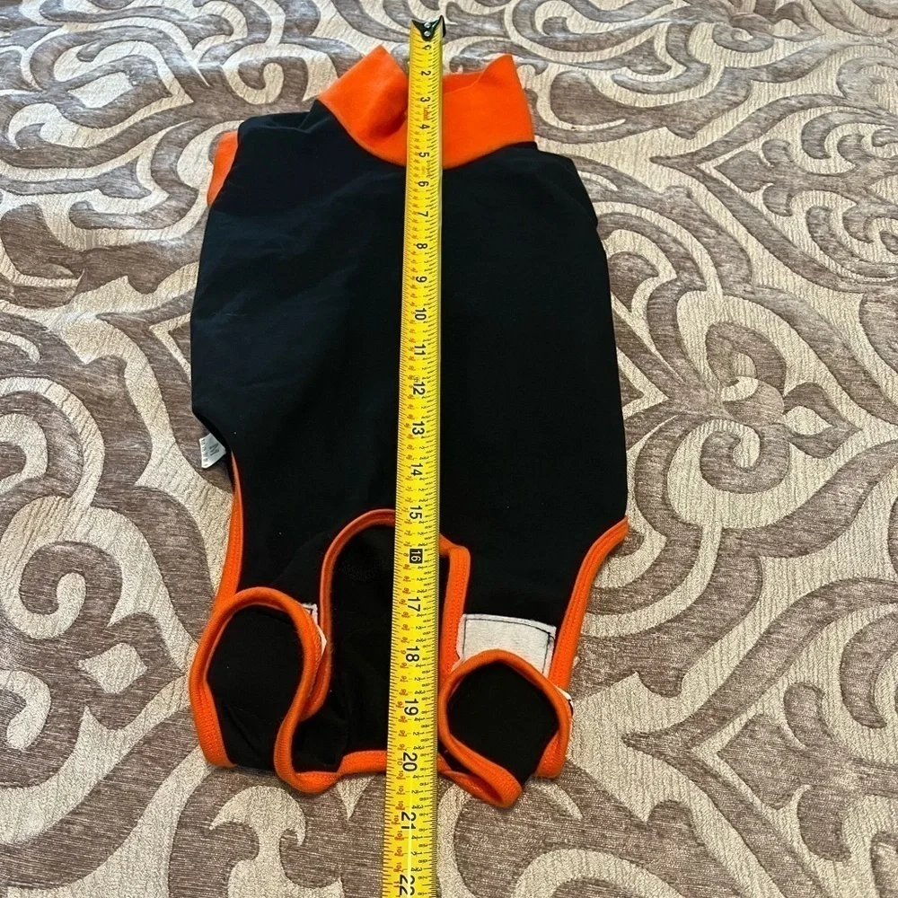 Dog Surgical Recovery Suit - Black with Orange Accents, Size M (NWOT)